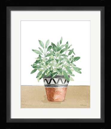 Framed Herb Garden V White Print