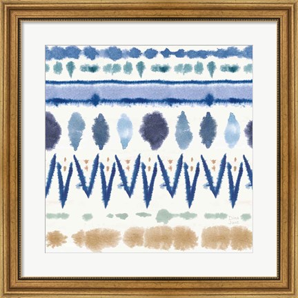 Framed Indigo Splash Pattern VIII Print