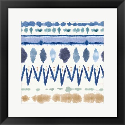 Framed Indigo Splash Pattern VIII Print