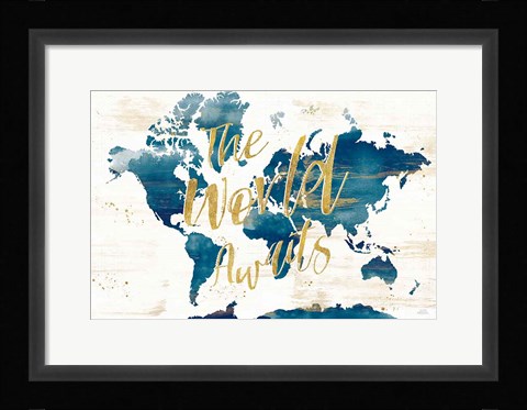 Framed Desert Blooms Abstact Map The World Print
