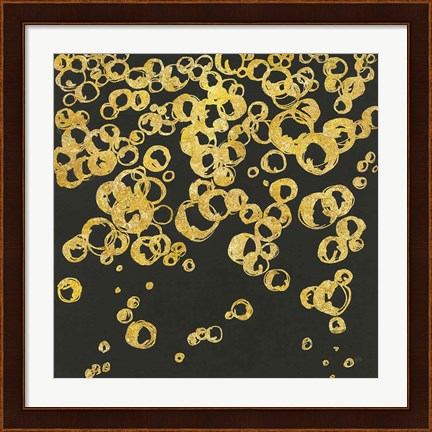Framed Gold Bubbles II Print