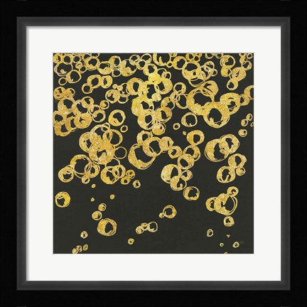 Framed Gold Bubbles II Print