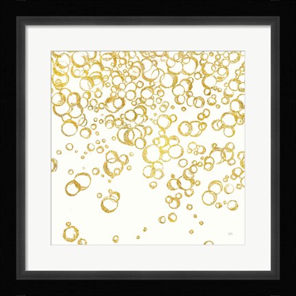 Framed Gold Bubbles I Print
