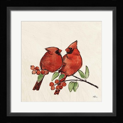 Framed Christmas Lovebirds IX No Gold Print