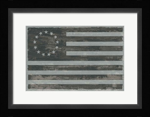 Framed Slate American Flag Print