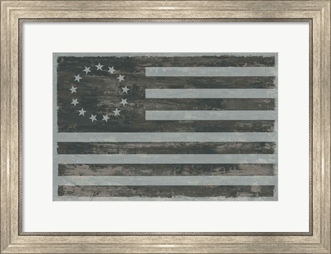 Framed Slate American Flag Print
