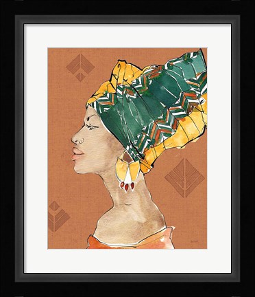 Framed African Flair VII Warm Print