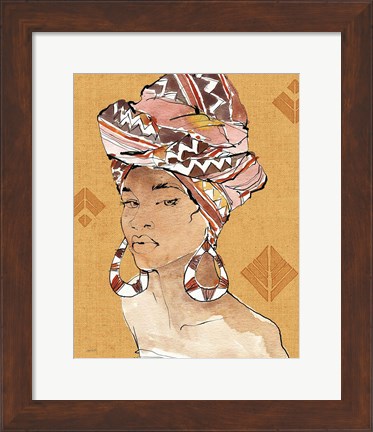 Framed African Flair VI Warm Print