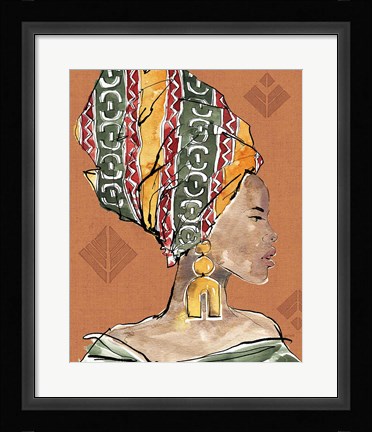 Framed African Flair V Warm Print