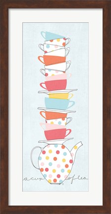 Framed Stack of Cups I Pastel Print