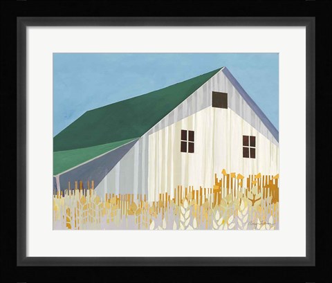 Framed Wheat Fields Green Crop Print