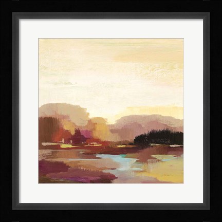 Framed Maroon Landscape Print