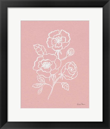 Framed Joyful Peonies I Pink Print