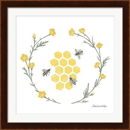 Framed Happy to Bee Home III Yellow Print