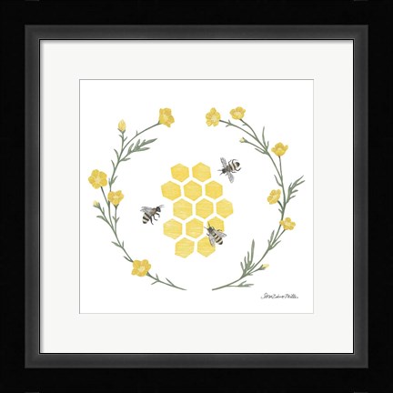 Framed Happy to Bee Home III Yellow Print