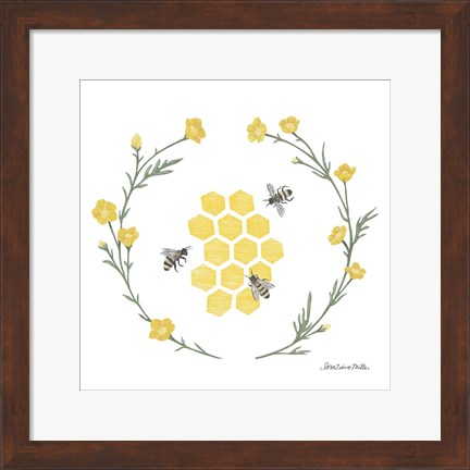 Framed Happy to Bee Home III Yellow Print