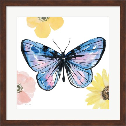 Framed Beautiful Butterfly IV Lavender No Words Print