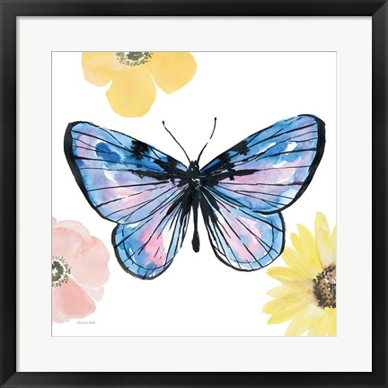 Framed Beautiful Butterfly IV Lavender No Words Print