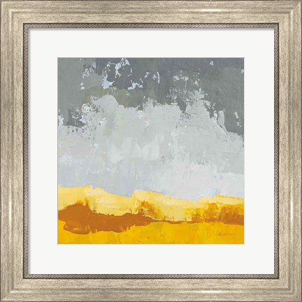 Framed Landscape Yellow Grey Print