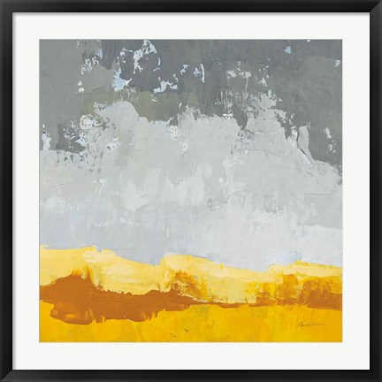 Framed Landscape Yellow Grey Print