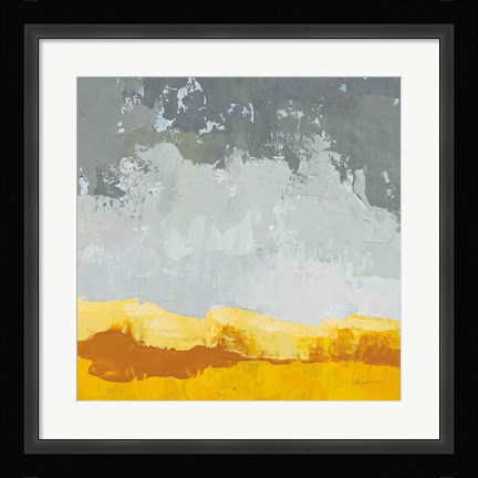 Framed Landscape Yellow Grey Print