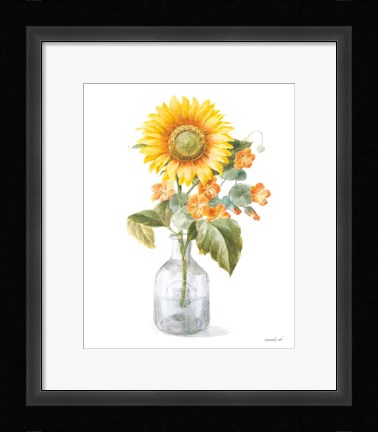 Framed Fresh Cut Sunflowers II Print