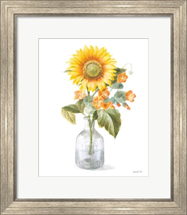 Framed Fresh Cut Sunflowers II Print