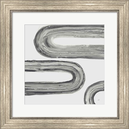 Framed Gray Rainbow V Print
