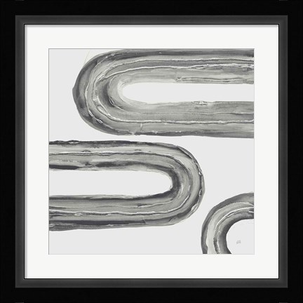 Framed Gray Rainbow V Print