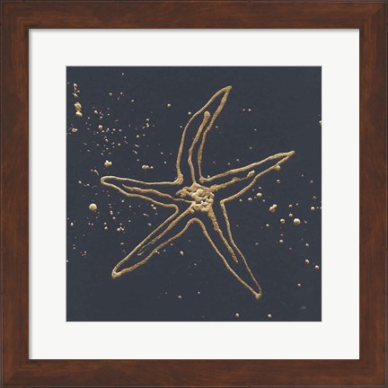 Framed Gold Starfish II Print