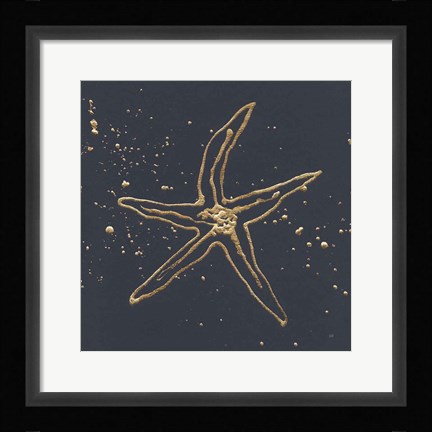 Framed Gold Starfish II Print