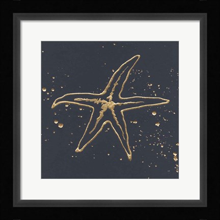 Framed Gold Starfish I Print