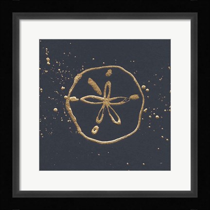 Framed Gold Sand Dollar I Print