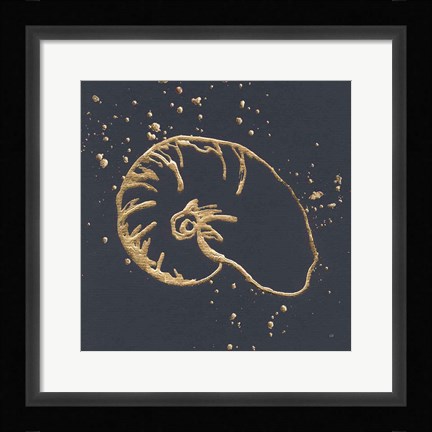 Framed Gold Nautilus I Print