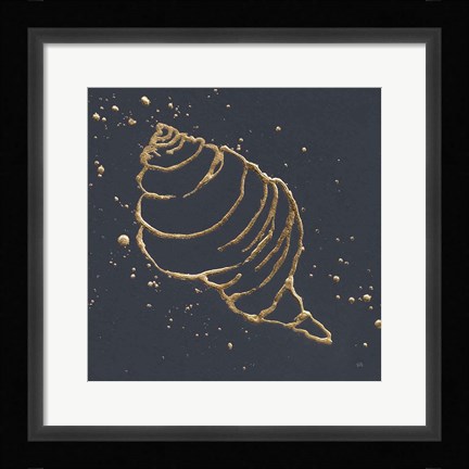 Framed Gold Conch I Print