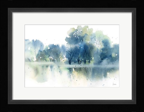 Framed Blue Pond Reflections Print