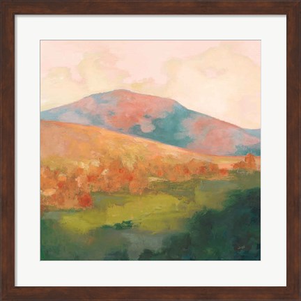 Framed Mountain Morning Pink Print