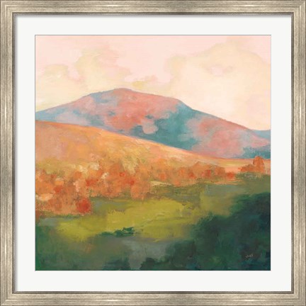 Framed Mountain Morning Pink Print