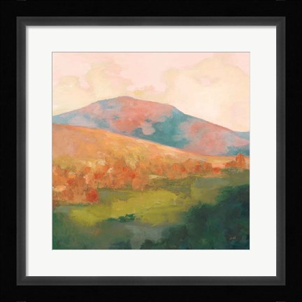 Framed Mountain Morning Pink Print