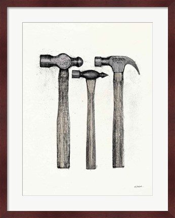 Framed Hammers with Color Crop Print