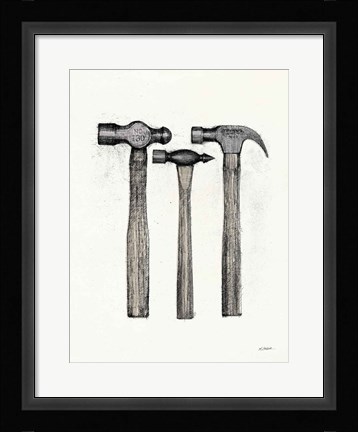 Framed Hammers with Color Crop Print