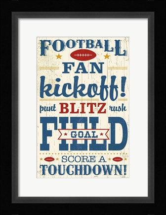 Framed Sports Lovers I Red v2 Print