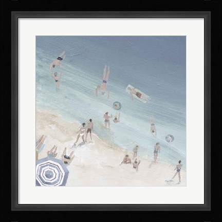 Framed Cool Blue Beach Crop Print