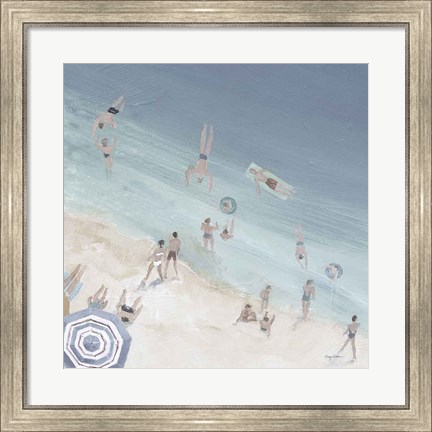 Framed Cool Blue Beach Crop Print
