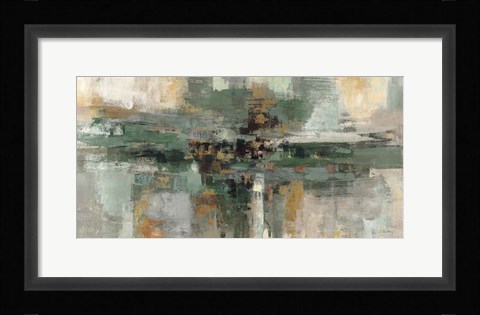 Framed Morning Fjord Rifle Green Print