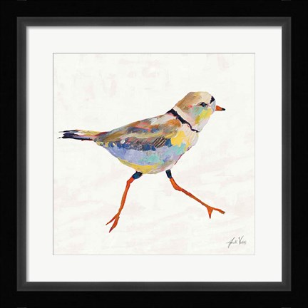 Framed Coastal Plover I Linen Print