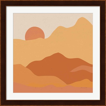 Framed Mountainous II Orange Print