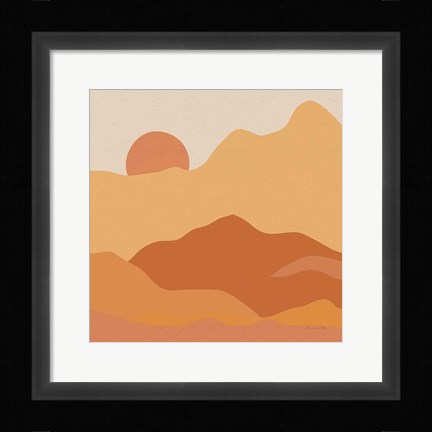 Framed Mountainous II Orange Print