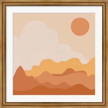 Framed Mountainous I Orange Print