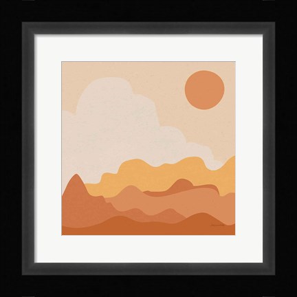 Framed Mountainous I Orange Print